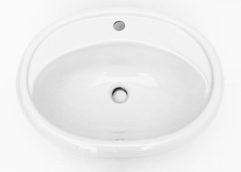 White Oval Inset Vanity Sink / Basin 1TH