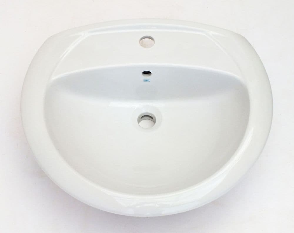 White Serel Fully Inset 1TH Vanity Basin / Sink