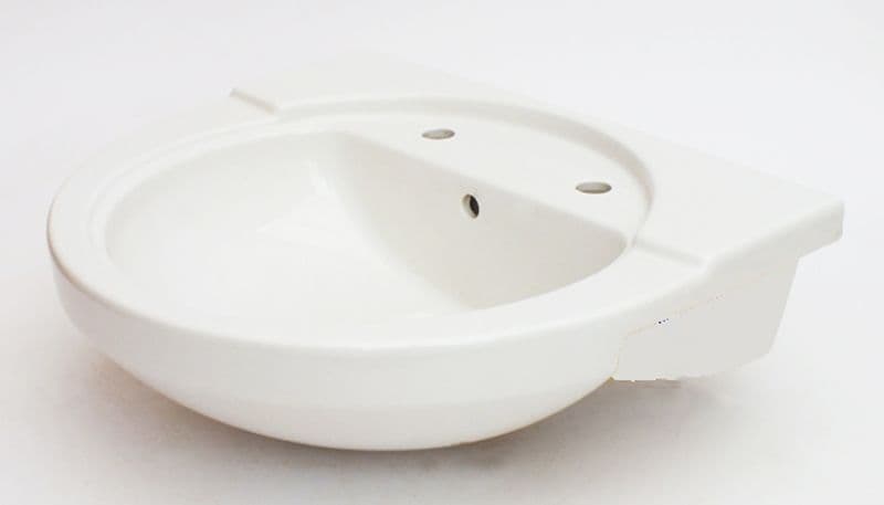 White Serel Semi-Recessed 2TH Basin / Sink