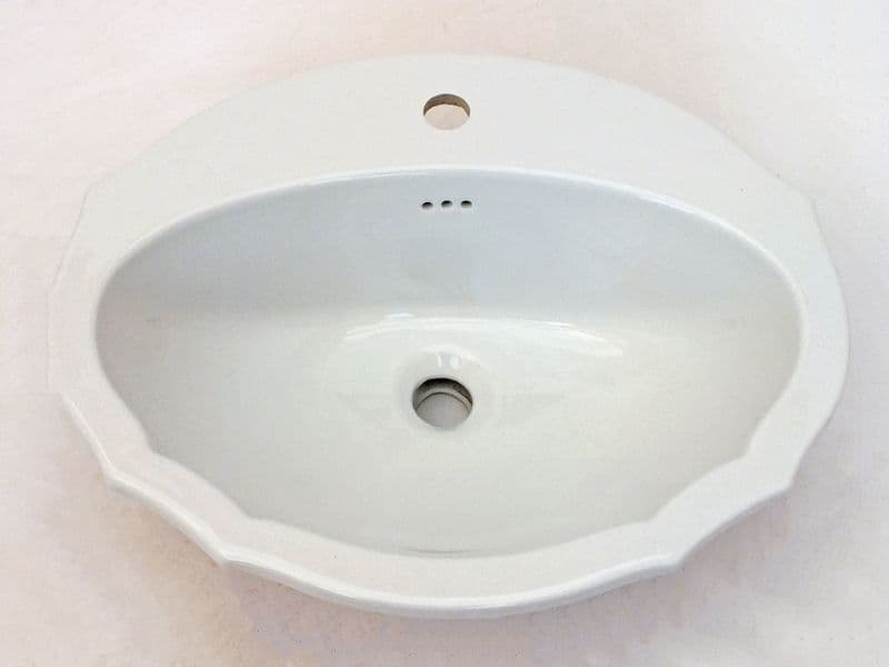 White Vernon Tutbury Cotswold Inset Vanity 1TH Basin / Sink