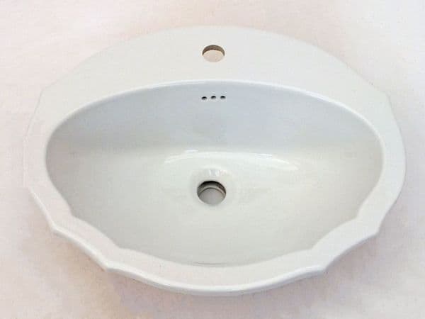 White Vernon Tutbury Cotswold Inset Vanity 1TH Basin / Sink