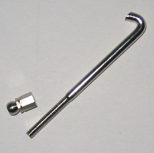 Banjo Bracket Hook-Metric thread, round hook and nut, nickel plated .