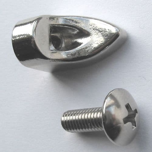 Banjo Bracket Shoe and Bolt-Chinese pattern, nickel plated.