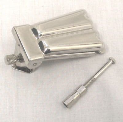 Banjo Tailpiece-4 or 5 string, 2 hump clamshell, single tensioner, nickel plated.
