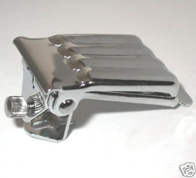 Banjo Tailpiece-Clamshell, 4 or 5 string, single tensioner, nickel or chome plated.