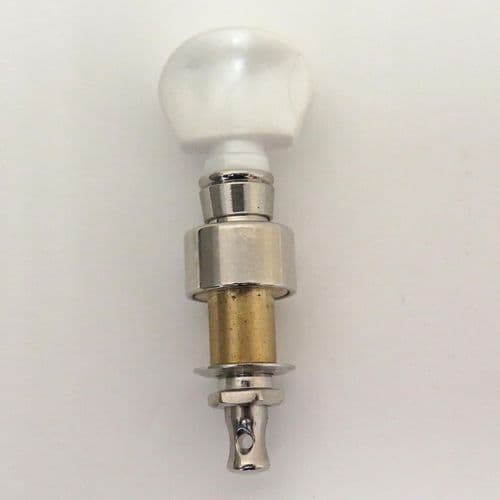 Banjo Tuner Peg-geared, pearloid button, chrome or nickel plated