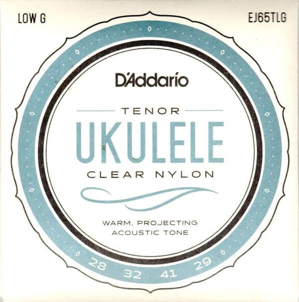 D'ADDARIO Ukelele Banjo Strings-EJ65TLG, tenor low G AECG, clear nylon| Brown Dog Banjos