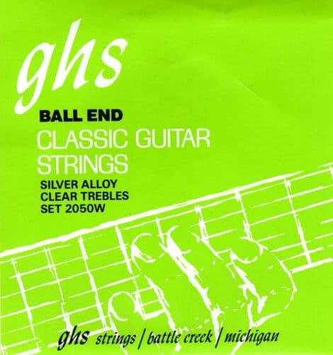 GHS 2050W Classic Guitar Strings -clear nylon, silvered copper wound , high tension.