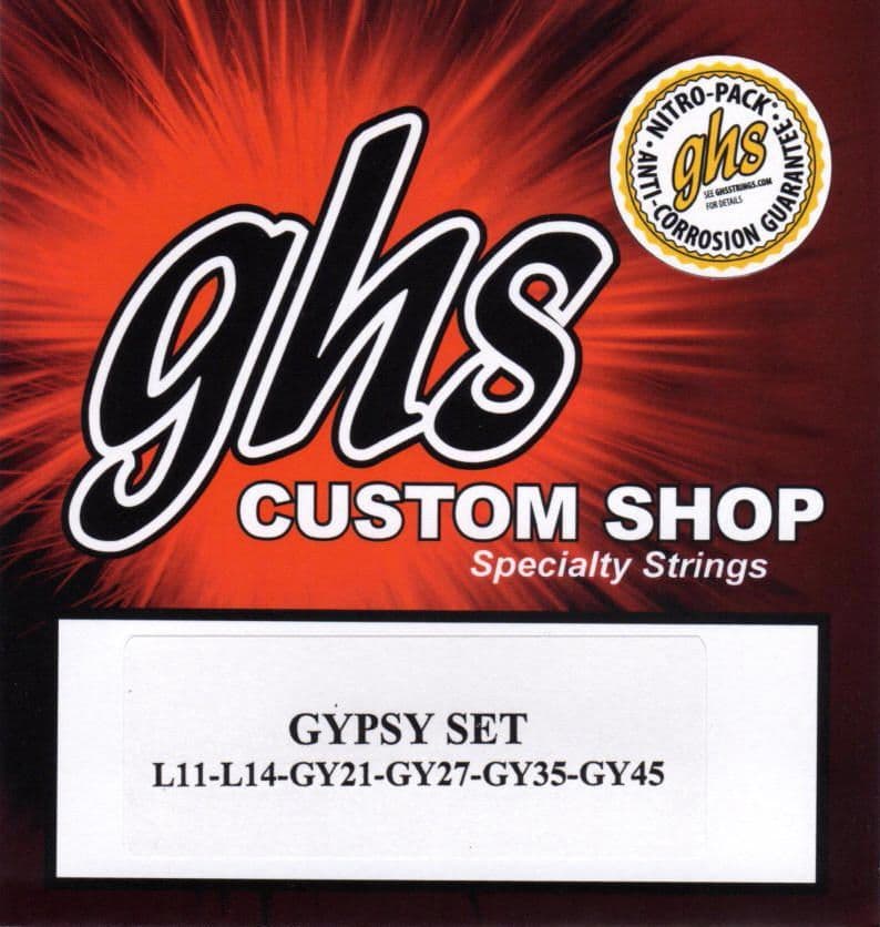 GHS Custom Gypsy Guitar Strings-extra light, silver steel wound|Brown ...