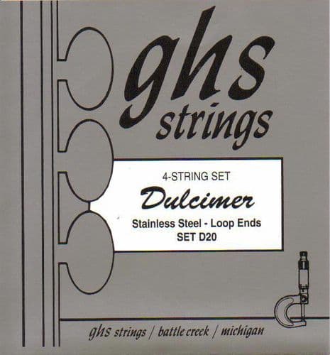 GHS D20S Mountain Dulcimer Strings-stainless steel, wound, loop ended