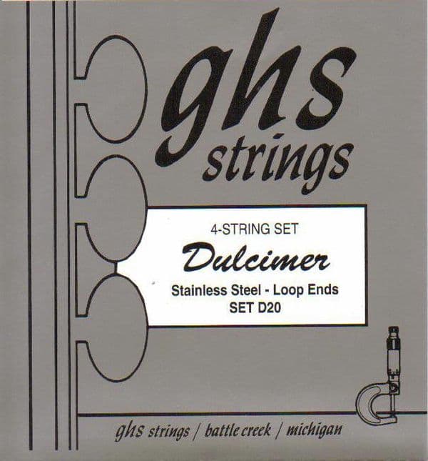 GHS Mountain Dulcimer Strings-GHS-D20S stainless steel string round wound, loop| Brown Dog Banjos