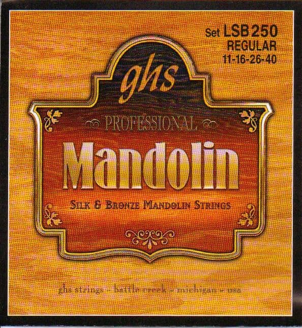 GHS LSB250 Mandolin, Mandolin Banjo Strings-Mandolin tuning EADG silk bronze|Brown Dog Banjos