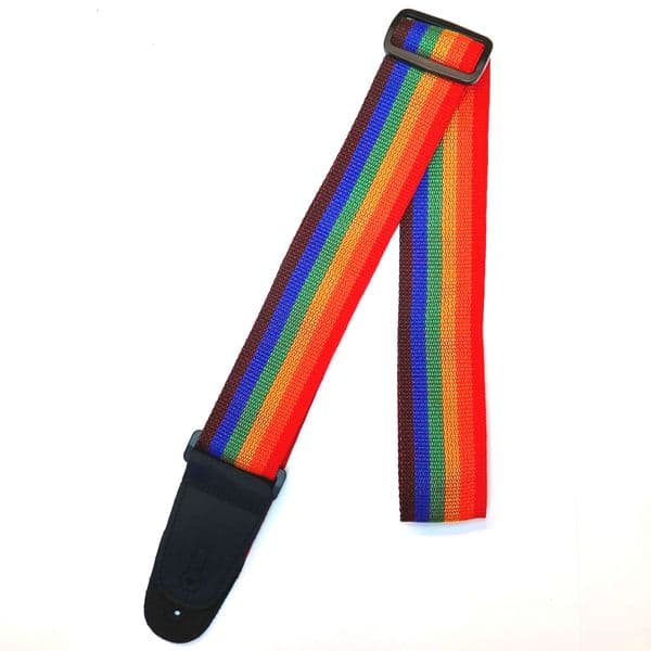 Guitar Strap-woven, rainbow stripe, adjustable| Brown Dog Banjos