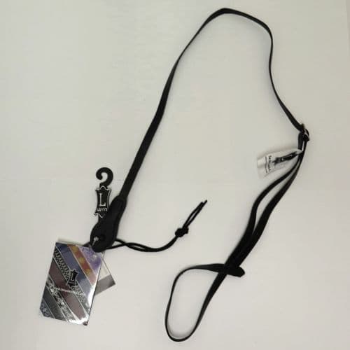 Levi Leather Strap-mandolin, ukulele, black or brown, button hole and leather loop adjustable