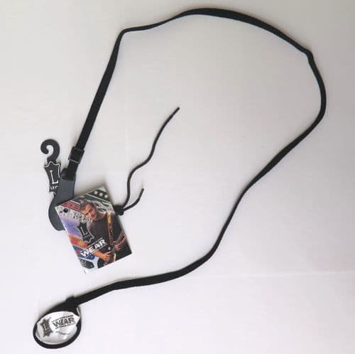 Levi webbing Strap-mandolin, ukulele, black, leather button hole and web loop, adjustable