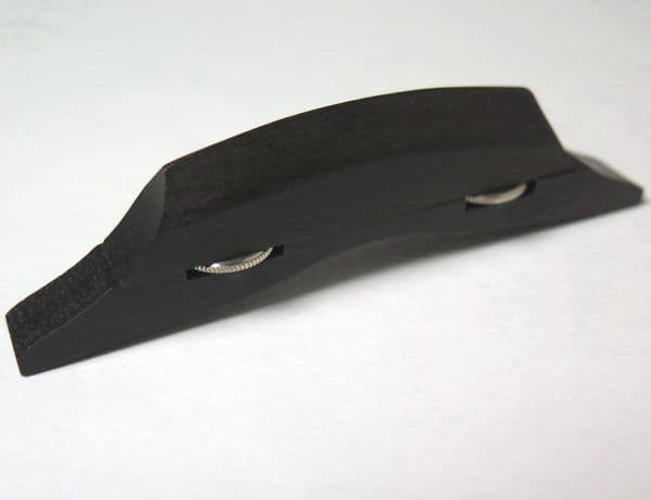 Mandolin bridge - Round Top, for Curved Fret Board, Adjustable, Ebony| Brown Dog Banjos.
