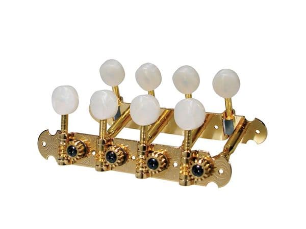 Mandolin, Mandolin Banjos Tuners-Style A gold plated, pearloid buttons | Brown Dog Banjos