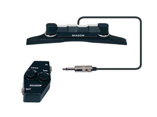 Shadow Mandolin Bridge Pickup-Arch top, ebony, compensated volume /tone controls.