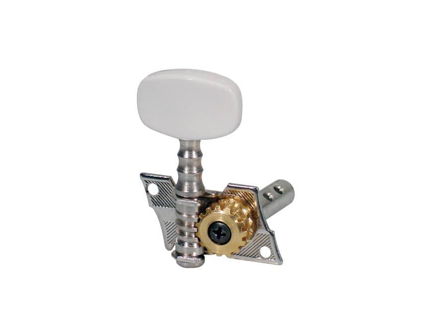Ukulele, Ukulele Banjo Machine Headsset 4 nickel, white buttons Brown