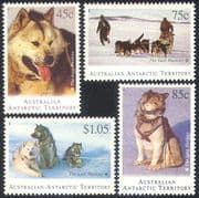 AAT 1994 Huskies/ Dogs/ Dog Sledge/ Transport/ Antarctic/ Exploration 4v set (b9735)