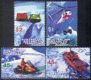 AAT 1998 Helicopter/Ski Buggy/Ship/Tracked Vehicle/Antarctic Transport/ Tractor/ Aircraft/ Aviation/ Nautical/ Motoring 4v set (n18276)