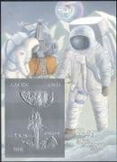 Abkhazia 1994 Apollo 11/ Moon Landing 25th Anniversary/ Space/ SILVER IMPERFORATE Deluxe sht (b4919)
