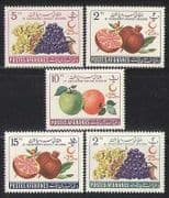 Afghanistan 1961 Red Cross / Medical / Fruit 5v set n27616