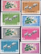 Afghanistan 1963 Agriculture Day/ Sheep/ Moth/ Insects 8v set IMPERFORATE (n26238)