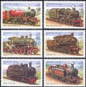 Afghanistan 2001 Trains/ Railways/ Rail/ Steam Engines/ Locomotives/ Transport 6v set (s4558)