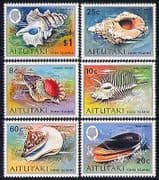 Aitutaki 1974 Shells / Marine / Nature / Wildlife 6v (n30966)