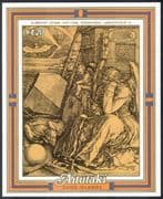 Aitutaki 1986 Halley's Comet/ Astronomy/ Space/ Albrecht Durer/ Art/ Painting/ Dogs 1v m/s (n13164)