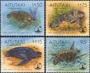 Aitutaki 1995 Turtles/ Marine/ Wildlife/ Animals/ Nature/ Conservation 4v set (n43505n)