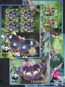 Aitutaki 2008 WWF/ Blue Moon Butterfly/ Insects/ Nature/ Conservation 4 x 4v shtlts (b6548h)