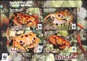 Aitutaki 2014 WWF/ Spotted Reef Crab/ Marine Animals/ Nature/ Crustaceans/ Wildlife 4v m/s (b6548n)