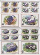 Aitutaki (Cook Islands) 2002 WWF/ Blue Lorikeet/ Birds/ Nature/ Conservation 4 x 4v shtlts (n16100b)