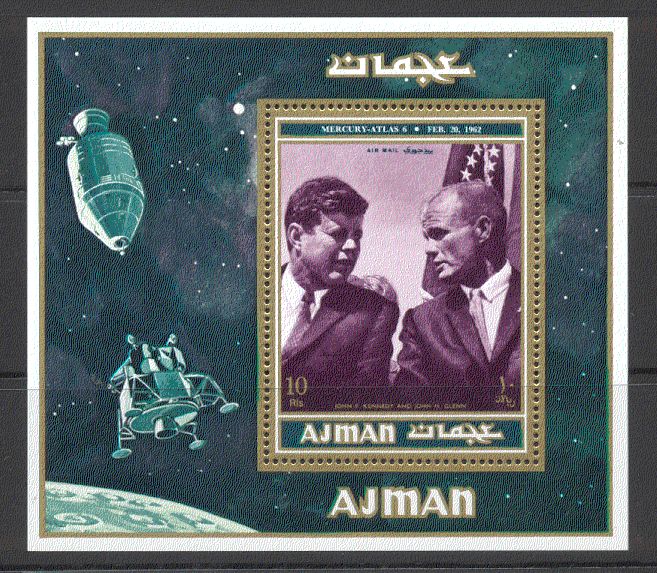 Ajman 1962 Space/ Kennedy/ JFK/ John Glenn/ Mercury-Atlas 6/ Rockets 1v m/s (s2840)