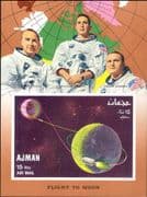 Ajman 1969 Apollo 8/ Astronauts/ Manned Space Flight/ Moon Imperf m/s (s2835h)
