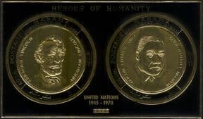 Ajman 1970 Martin Luther King/ President Lincoln/ UN/ People GOLD IMPERFORATE m/s (s2825e)