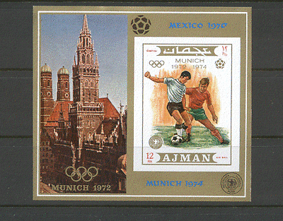 Ajman 1970 WC FOOTBALL / Soccer / Sports Impf m / s (n11879)