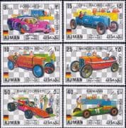 Ajman 1971 German Racing Cars/ Grand Prix/ Sports/ F1/ GP/ Motoring/ Transport 6v set (s5353)