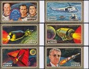 Ajman 1971 Space/ Apollo 15/ Astronauts/ Moon/ Rockets/ Helicopter/ TGransport 6v set (s2835a)