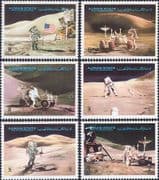 Ajman 1972 Apollo 15/ Moon Exploration/ Astronauts/ Moon Rover/ Space 6v set (s4992)