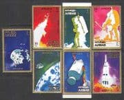 Ajman 1972 Apollo 16 / Space / Animated 7v set (n13361)