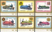 Ajman 1972 Trains/ British Steam Engines/ Locomotives/ Rail/ Railway/ Transport 6v set (s2835t)