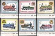 Ajman 1972 Trains/ Steam Engines/ Locomotives/ Rail/ Railway/ Transport 6v set IMPERFORATE (s2835u)