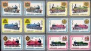 Ajman 1972 Trains/ Steam Engines/ Locomotives/ Rail/ Transport 6v set pairs IMPERFORATE (s2835y)