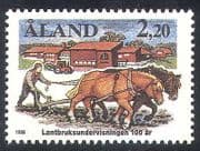 Aland 1988 Horses/ Tractor/ Farming/ Ploughing/ Animals/ Nature/ Buildings 1v (n28022)