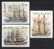 Aland 1988 Sailing Ships / Boats / Transport 3v set n28019