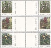 Aland 1989 Orchids/Flowers/ Nature/ Endangered Plants/ Conservation 3v set gutter prs (n45309b)