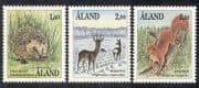 Aland 1991 Hedgehog/ Squirrel/ Deer/ Animals/ Wildlife/ Wildlife/ Nature 3v set (n39130)